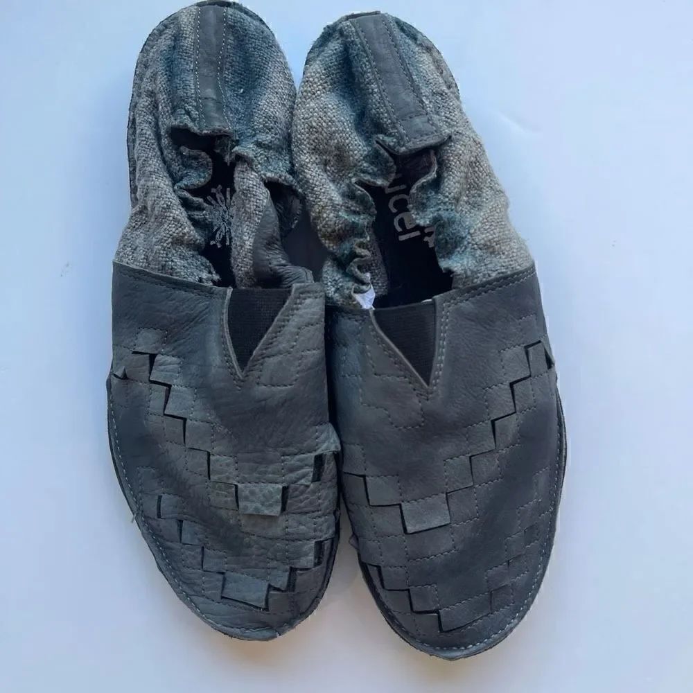 papucei hand dyed leather slip on’s